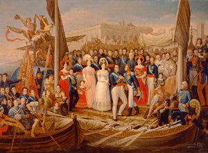 Ferdinand VII. landet im Hafen von Santa Maria, 19. Jahrhundert