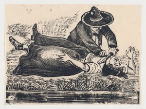 Francisco Guerrero, der Westenmacher und Mörder, ermordet eine Frau, ca. 1905-1910
