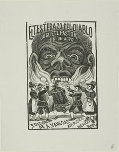 Der Teufel stößt mit seinem Kopf von José Guadalupe Posada