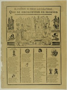Das Mausoleum aller Calaveras, die in einem Haufen gefunden werden von José Guadalupe Posada