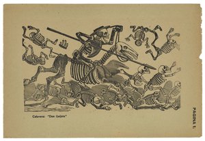 Die Schädel von Don Quixote, ca. 1910-13, gedruckt 1943 von José Guadalupe Posada