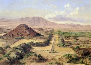 Die Pyramide der Sonne in Teotihuacan, Mexiko von José María Velasco