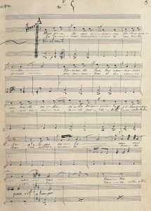 Originalmanuskript der Romanze für Tenor der Zarzuela, "Alma de Dios", von Jose Serrano (1873-1941)