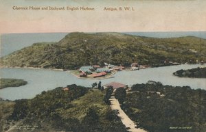 Clarence House und Dockyard, English Harbour. Antigua, B.W.I., frühes 20. Jahrhundert von Jose Anjo
