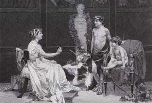 Cornelia, Mutter der Gracchi (Lithografie) von Jose Garnelo y Alda