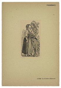 Ein Maderista und seine Geliebte küssen sich zum Abschied von José Guadalupe Posada
