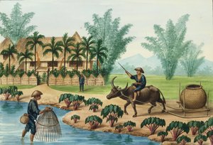 Manila und seine Umgebung: Eine Szene am Pasig-Fluss von Jose Honorato Lozano