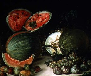 Stillleben mit Wassermelonen von Jose Lopez Enguidanos