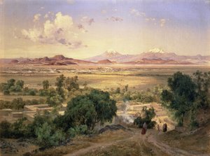 Das Tal von Mexiko vom niedrigen Bergrücken von Tacubaya von José María Velasco