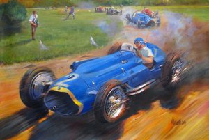 Juan Manuel Fangio mit Talbot Lago T26C von Jose Maria Villafuerte