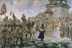 Die Ankunft von Roger de Flor (1280-1307) in Konstantinopel 1303 mit 8000 