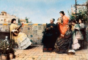 Der Besuch des Pfarrers (Gemälde, Anfang 20. Jahrhundert) von Jose Rico y Cejudo