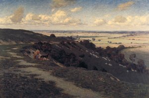 Bury Hill und Dorf mit Blick auf die North Downs von Jose Weiss