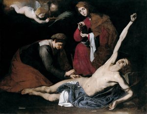 Der heilige Sebastian, von den heiligen Frauen gepflegt, um 1621