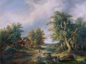 Bauerngehöft an einer Waldstraße