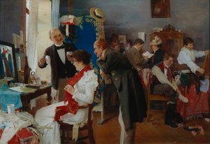 Im Ankleidezimmer, Ende des 19. Jahrhunderts von Josef Douba