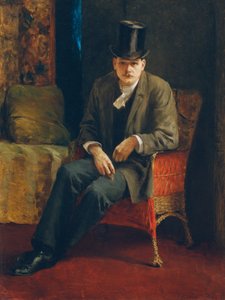 Selbstporträt mit Zylinder von Josef Engelhart