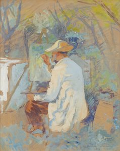 Theodor von Hörmann malend in Taormina von Josef Engelhart