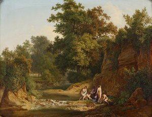 Landschaft mit Badenden von Josef Feid