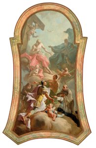 Die Heilige Dreifaltigkeit mit den Heiligen Rochus, Florian, Sebastian und Johannes von Nepomuk