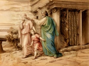Hagar und Ismael werden weggeschickt von Josef Johann Michel