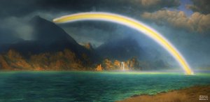 JJM rekreiert Bierstadt-A: Regenbogen über Jenny Lake