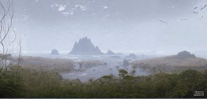 Felsenriff am Meeresstrand (Panorama)