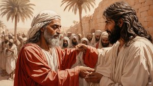 Jesus heilt den blinden Bettler von Josef Johann Michel
