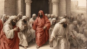 Jesus treibt die Händler aus dem Tempel von Josef Johann Michel