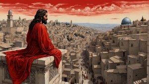 Jesus wurde vom Teufel auf die Tempelzinne gestellt - stürze Dich herab