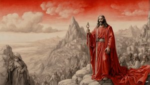 Jesus wurde vom Teufel auf einem Berg alle Reiche der Welt gezeigt - bete mich an von Josef Johann Michel