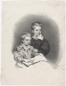 Kronprinz Franz Joseph und Erzherzog Ferdinand Maximilian Josef als Kinder
