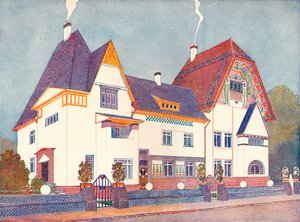 Haus in Darmstadt, entworfen von Professor Joseph Olbrich, ca. 1900 1901-1902