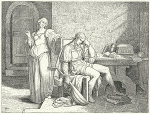 Enzio von Sardinien, unehelicher Sohn des Heiligen Römischen Kaisers Friedrich II., in der Gefangenschaft der guelfischen Lombarden von Josef Mathias (after) Trenkwald