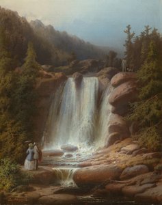 Wasserfall des Mumlava-Flusses im Riesengebirge, 1850-53 von Josef Matj Navrátil