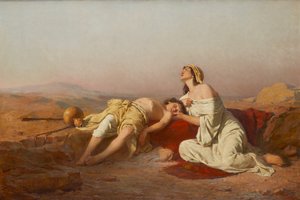 Hagar und Ismael in der Wüste