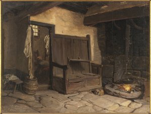 Ein Cottage-Inneres von Josef Wilhelm Wallander