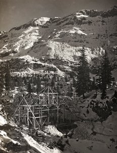 Album "Meine weltkriegs - Erinnerungen Südwestfront (Kärnten, Italien, Südtirol) 31/03/1915-12/11/1918 - Josef Zohles Wien": Gebäudekonstruktion von Josef Zohles