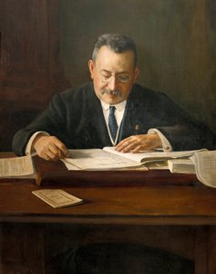 Porträt von Enric Prat de la Riba (1870-1917), katalanischer nationalistischer Politiker von Josep Maria Marquès i Puig