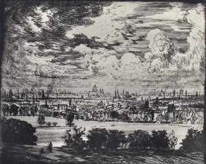 London, über Hampstead von Joseph (after) Pennell