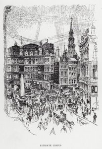 Ludgate Circus von Joseph (after) Pennell