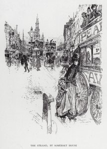 The Strand, bei Somerset House von Joseph (after) Pennell