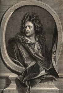 Porträt von Corneille Van Cleve, französischer Bildhauer (1645-1732) - Gravur von Poilly nach dem Gemälde von Joseph Vivien von Joseph (after) Vivien