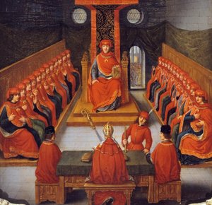 Erstes Treffen des Ordens vom Goldenen Vlies unter Philipp III. dem Guten, Herzog von Burgund, 10. Januar von Joseph Albrier