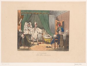 Hotelwirtin schickt Dame und Herrn aus dem Zimmer von Joseph Ambroise Jobard