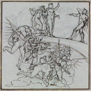 Am Pechsee der Krämer, der Ratsherr von Lucca (Dante Inferno, Canto 21, V 34) von Joseph Anton Koch