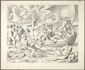 Charons Barke mit Seelen, die den Styx überqueren, Tafel zwei aus Darstellungen aus Dantes Hölle