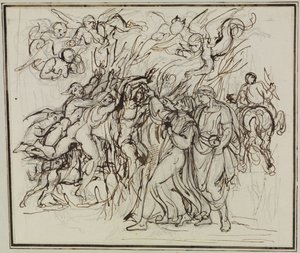 Dante und Virgil im Wald der Selbstmörder (Dante Inferno, Canto 13, V 31) von Joseph Anton Koch