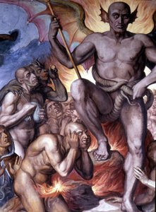 Dantes Inferno (Göttliche Komödie) - Detail eines Freskos von Joseph Anton Koch, Casino Massimo, Rom