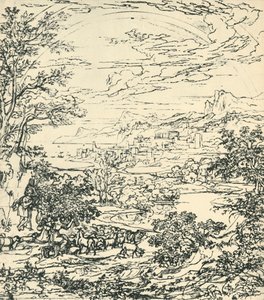 Landschaft mit Regenbogen, spätes 18. - frühes 19. Jahrhundert, 1943 von Joseph Anton Koch
